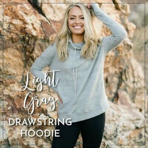 ZYIA Tops - Zyia Gray Drawstring Hoodie